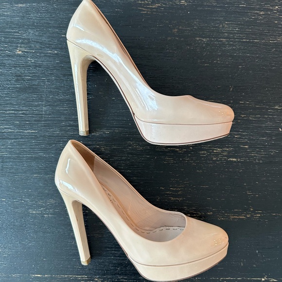 Miu Miu Nude Patent Leather Platform Pumps – Size 37.5 (Made in Italy) - Picture 1 of 7